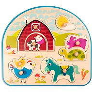 B-Toys Puzzle dřevěné s úchyty Farma - Vkládačka