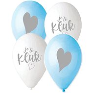 Balónek s českým potiskem je to kluk! - modrá a bílá - 30 cm - 5 ks - Balonky