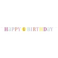 Girlanda 1. Narozeniny - happy birthday - holka - růžová - 182 cm - Party doplňky