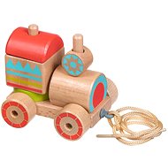Lucy & Leo 157 Dřevěná tahací mašinka - skládačka 6 dílů - Tahací hračka