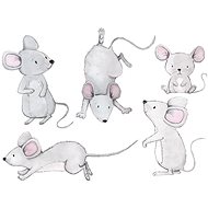 Kopko samolepky na zeď myšky - Samolepicí dekorace