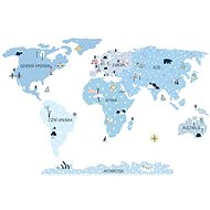 Kopko samolepky na zeď mapa světa - blue - Samolepicí dekorace