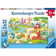 Ravensburger puzzle 052462 Moji dinosauří přátelé 2x12 dílků  - Puzzle