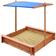Dětské dřevěné pískoviště se stříškou 120×120 cm modré - Pískoviště