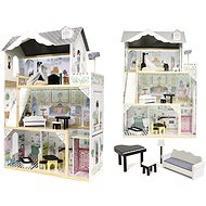 Domeček pro panenky Dřevěný domeček pro panenky + nábytek 122 cm XXL LED