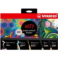 STABILO ARTY - 50 ks - zvýrazňovače, pastelky, jemné linery a prémiové vláknové fixy
