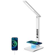 Immax KINGFISHER Qi LED Table Lamp, White with Wireless Charging Qi and USB - Table Lamp