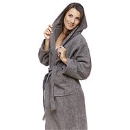 Interkontakt Dámský župan s kapucí 02 Dark Grey Velikost županu L - Župan