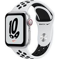 Apple Watch Nike SE Cellular 40mm Stříbrný hliník s platinovým/černým sportovním řemínkem Nike - Chytré hodinky