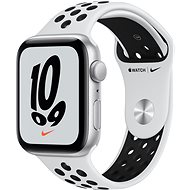 Apple Watch Nike SE 44mm Stříbrný hliník s platinovým/černým sportovním řemínkem Nike - Chytré hodinky