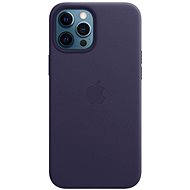 Kryt na mobil Apple iPhone 12 Pro Max Kožený kryt s MagSafe temně fialový