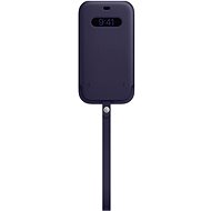 Apple iPhone 12 Pro Max Kožený návlek s MagSafe temně fialový - Pouzdro na mobil