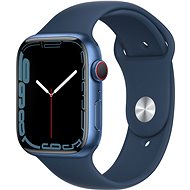 Chytré hodinky Apple Watch Series 7 45mm Cellular Modrý hliník s hlubokomořsky modrým sportovním řemínkem