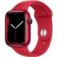 Apple Watch Series 7 45mm Červený hliník s červeným sportovním řemínkem - Chytré hodinky