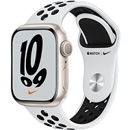 Chytré hodinky Apple Watch Nike Series 7 41mm Hvězdně bílý hliník s platinovým/černým sportovním řemínkem Nike