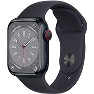 Chytré hodinky Apple Watch Series 8 41mm Cellular Temně inkoustový hliník s temně inkoustovým sportovním řemínkem