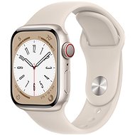 Apple Watch Series 8 41mm Cellular Hvězdně bílý hliník s hvězdně bílým sportovním řemínkem - Chytré hodinky