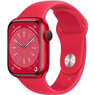 Chytré hodinky Apple Watch Series 8 41mm Cellular Červený hliník s červeným sportovním řemínkem