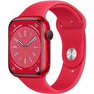 Apple Watch Series 8 45mm Červený hliník s červeným sportovním řemínkem - Chytré hodinky