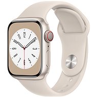 Chytré hodinky Apple Watch Series 8 45mm Cellular Hvězdně bílý hliník s hvězdně bílým sportovním řemínkem