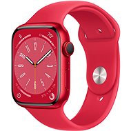 Apple Watch Series 8 45mm Cellular Červený hliník s červeným sportovním řemínkem - Chytré hodinky