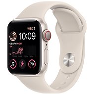 Chytré hodinky Apple Watch SE (2022) 40mm Cellular Hvězdně bílý hliník s hvězdně bílým sportovním řemínkem