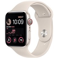 Apple Watch SE (2022) 44mm Cellular Hvězdně bílý hliník s hvězdně bílým sportovním řemínkem - Chytré hodinky