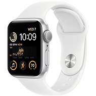 Apple Watch SE (2022) 40mm Stříbrný hliník s bílým sportovním řemínkem - Chytré hodinky