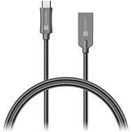 Datový kabel CONNECT IT Wirez Steel Knight Micro USB 1m, metallic anthracite