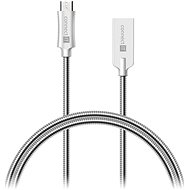 Datový kabel CONNECT IT Wirez Steel Knight Micro USB 1m, metallic silver