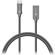 Datový kabel CONNECT IT Wirez Steel Knight USB-C 1m, metallic anthracite - Datový kabel