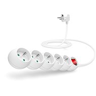CONNECT IT prodlužovací 230V, 5 zásuvek + vypínač, 2m, bílý - Prodlužovací kabel