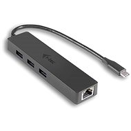 USB Hub I-TEC USB-C Slim 3-portový HUB s GLAN