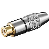 OEM Konektor cinch(F) na kabel, černý pruh, zlacený