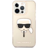 Karl Lagerfeld TPU Full Glitter Karl Head Kryt pro Apple iPhone 13 Pro Max Gold - Kryt na mobil