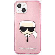 Karl Lagerfeld TPU Full Glitter Karl Head Kryt pro Apple iPhone 13 mini Pink - Kryt na mobil