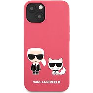 Karl Lagerfeld and Choupette Liquid Silicone pro Apple iPhone 13 Red - Kryt na mobil