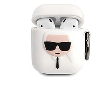 Karl Lagerfeld Karl Head Silikonové Pouzdro pro Airpods 1/2 White - Pouzdro na sluchátka