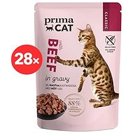 PrimaCat Kapsička Filety s hovězím ve šťávě 28 × 85g - Kapsička pro kočky