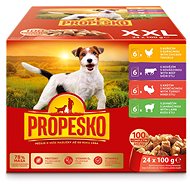 Propesko Kapsička kuřecí, hovězí, krůtí, jehněčí 24 × 100 g  - Kapsička pro psy