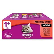 Whiskas kapsičky klasický výběr ve šťávě pro dospělé kočky 80 x 100g - Kapsička pro kočky