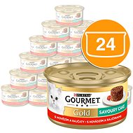 Gourmet gold Savoury Cake s hovězím a rajčaty 24 × 85 g - Konzerva pro kočky