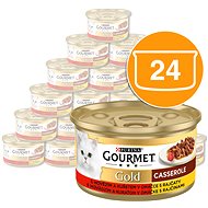 Gourmet gold duš. a gril. kousky v omáčce s hovězím / kuřecím v rajčatové omáčce 24 x 85 g - Konzerva pro kočky