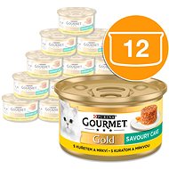 Gourmet gold Savoury Cake s kuřetem a mrkví 12 × 85 g - Konzerva pro kočky
