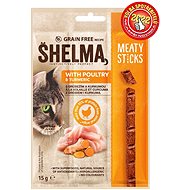 Pamlsky pro kočky Shelma snack bezobilné masové tyčinky drůbež 15g