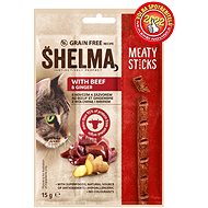 Pamlsky pro kočky Shelma snack bezobilné masové tyčinky hovězí 15g