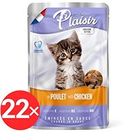 Plaisir Cat kapsička kitten kuřecí v omáčce 22 × 100 g - Kapsička pro kočky