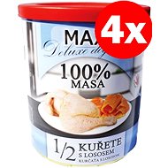 MAX Deluxe 1/2 Chicken with Salmon 800g, 4 pcs - Canned Dog Food