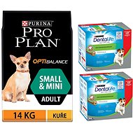 Pro Plan Small & Mini Adult Optibalance kuře 14 kg + Dentalife Small Multipack 20 × 49 g  