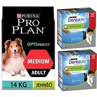 Pro Plan Medium Adult Optidigest jehněčí 14 kg + Dentalife Medium Multipack 16 × 69 g 